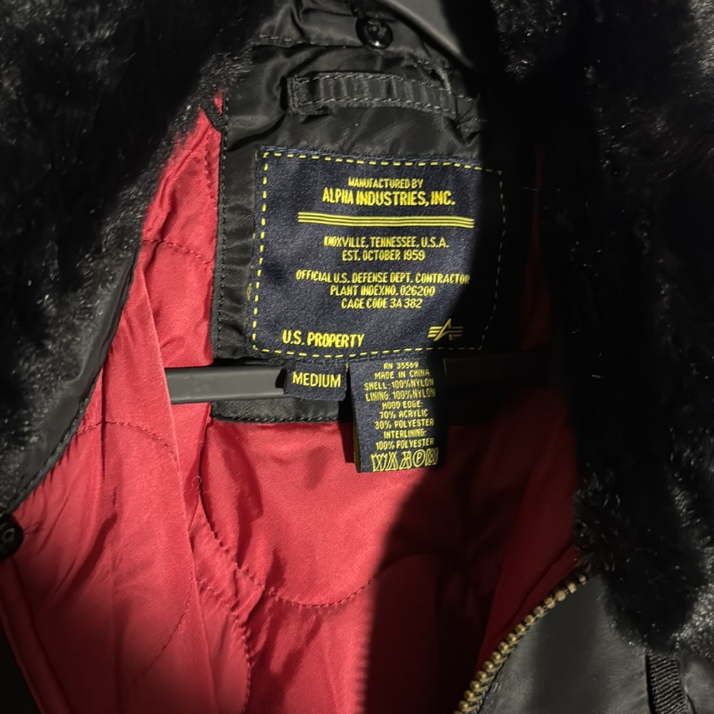 ALPHA INDUSTRIES Bomber B-15 Flight Jacket Fart-Pac Eagles Vintage Coat Medium - Picture 9 of 14